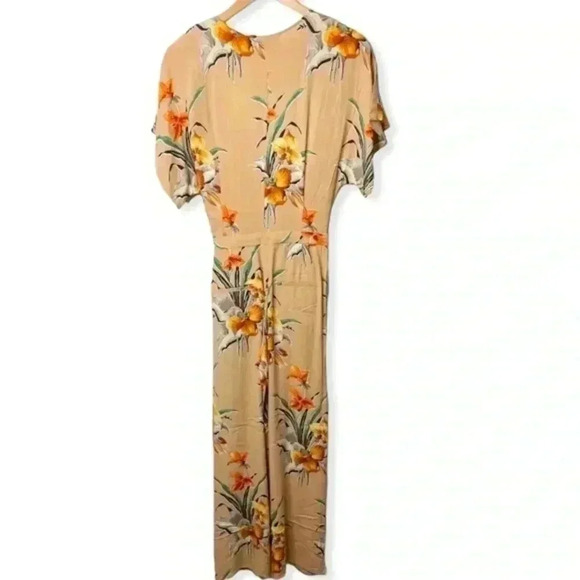 & OTHER STORIES Tan Tropical Flower‎ Wrap Jumpsuit - Picture 3 of 9